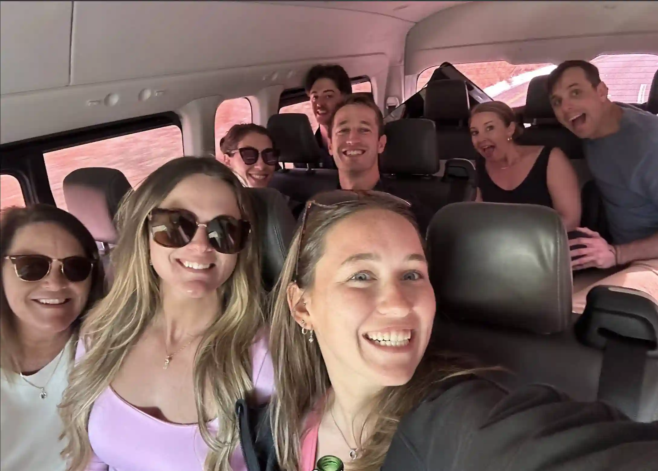 Cabo Airport Shuttle Happy Clients Hangout on a VAN www.loscabosairportshuttles.com